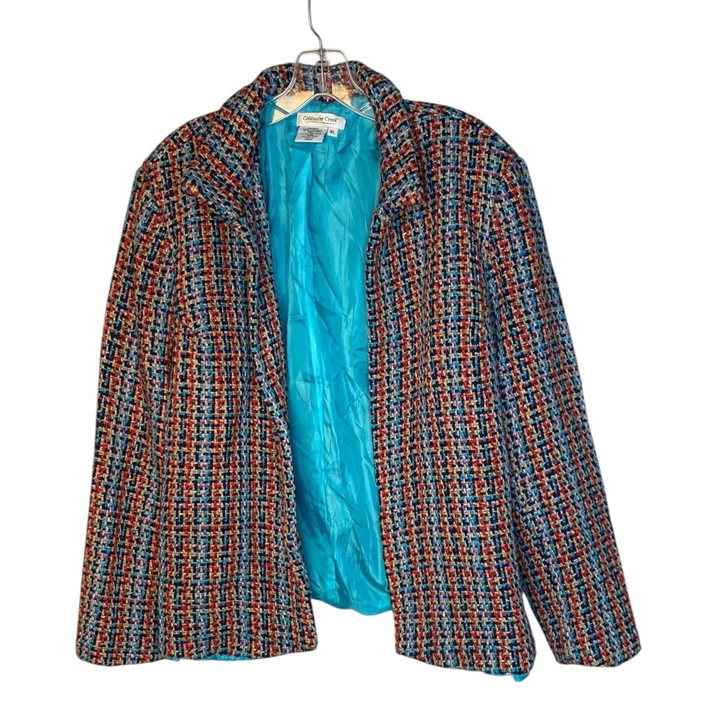 Coldwater Creek Jacket Tweed Multicolor Woman Blazer Size XL